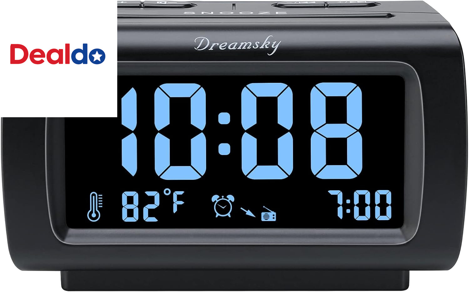 Alarm Clock Radios for Bedrooms with Battery Backup, Large B