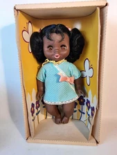 Vintage Baby Jane African AmerIcan Vinyl Baby Doll Sears 1969 Hong Kong Wets 