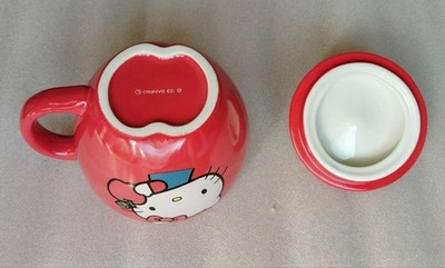 Hello Kitty Apple Mug Apple-Shaped Mug with Lid and Box Sanrio