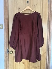 Nobody?s Child Zola Balloon Sleeve Mini Dress Tie Back 18 BNWT
