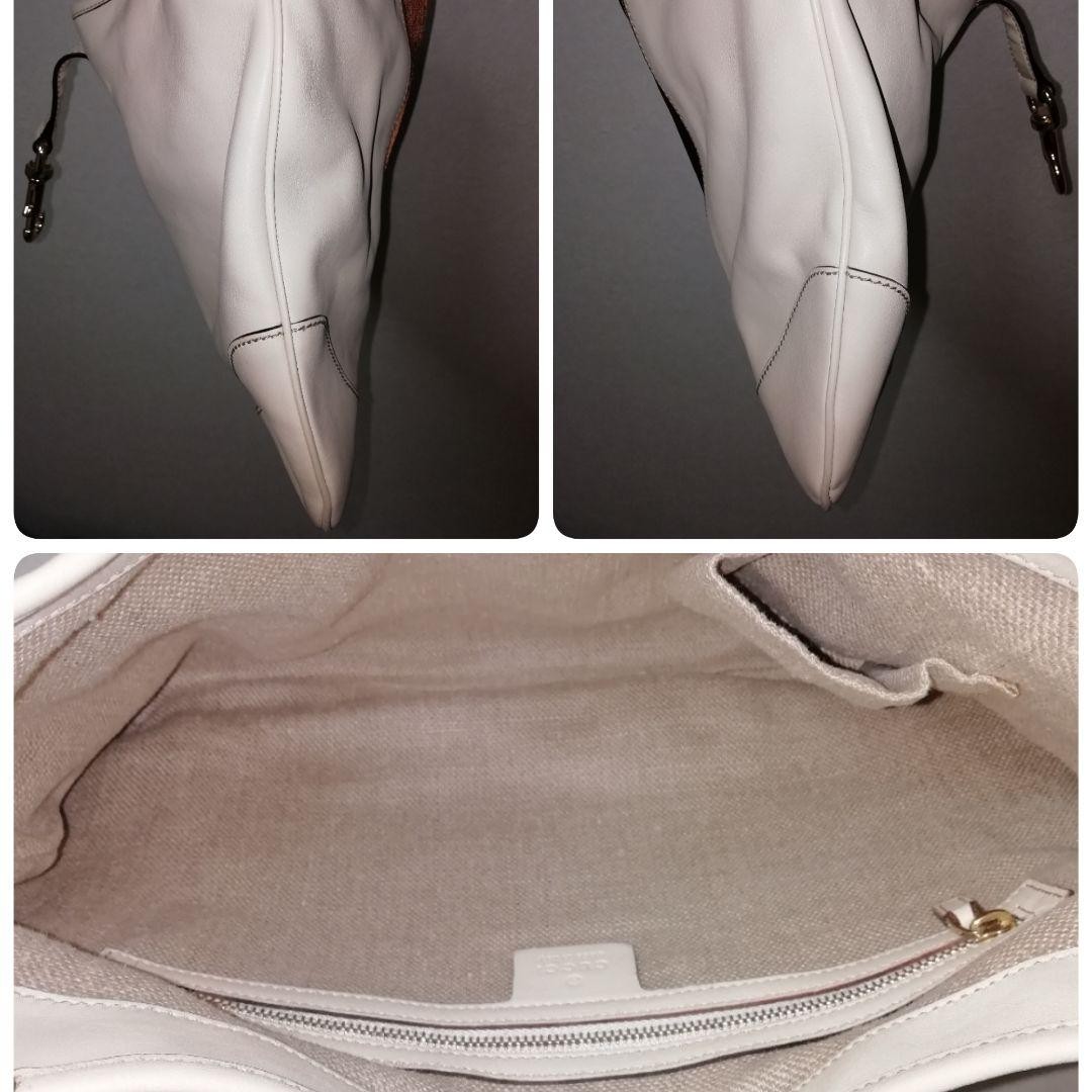GUCCI White Leather Shoulder Bag Women's Crossbody Purse Excellent Condition thumbnail 4