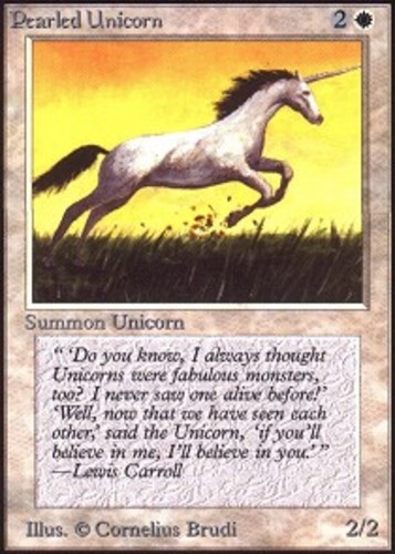 1 x Pearled Unicorn - Unlimited - Light Play - MTG