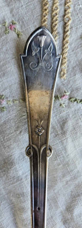 11.5" Antiguo c.1871 Reed & Barton Gema Patrón Gravy Cucharón Placa de Plata "R" Mono Foto 4 de 4