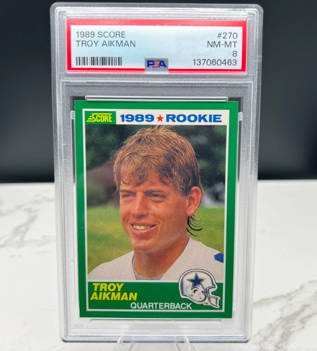 Troy Aikman Football Grade 8 Rookie Sports Trading Cards