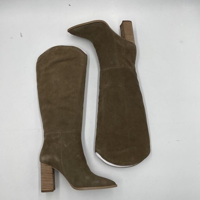 Steve Madden Bixby Knee High Suede Riding Boots Women's Size 8 Brown Bixby Heel