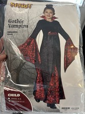 spirit gothic vampira costume child 8-10 Medium includes dress