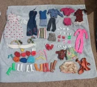 Vintage 12'' Barbie/Skipper/Fashion Doll Clothes And Shoes W/ a Few Accessories