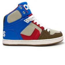 Image of OSIRIS SHOES NYC 83 CLK BLUE CREAM RED HI TOP TRAINERS (UK 9 EUR 43)