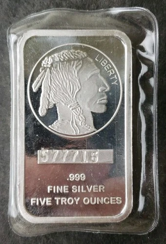 5oz Silver Buffalo Bar in Plastic