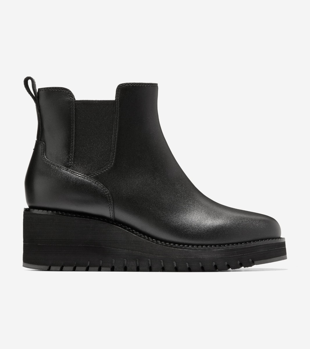 COLE HAAN - ZERØGRAND City Wedge Waterproof Black Leather  display picture 1