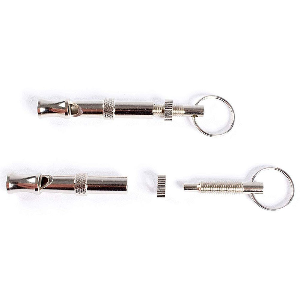 Portable Pet Dog Whistle Keychain Two Tone Ultrasonic Flute Stop Barking Sound