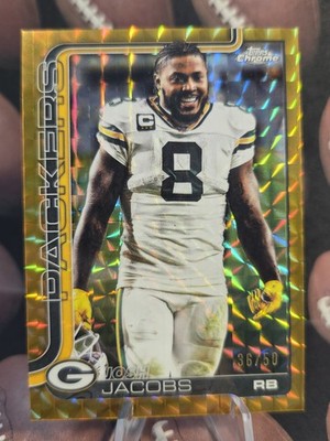 2025 Topps Chrome - Josh Jacobs #110 Gold Geometric Refractor /50