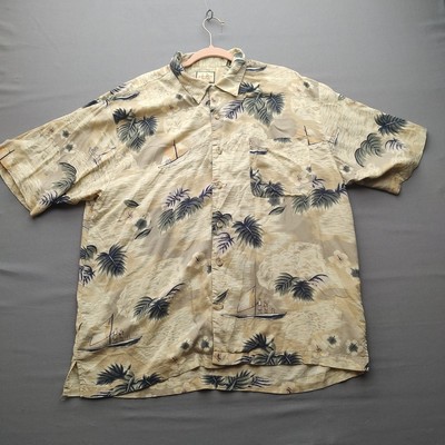 Linguine Bos Men's Floral 100% Rayon Button Up  Shirt Size Large