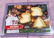 2025 Topps Holiday Relic Bryce Harper /49 #HSR-BH Triple Game Used Relic