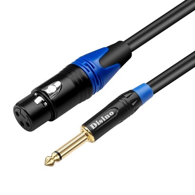 XLR to 1/4'' TRS Cable 6.6ft for Dynamic Microphones - Unbalanced 3 Pin