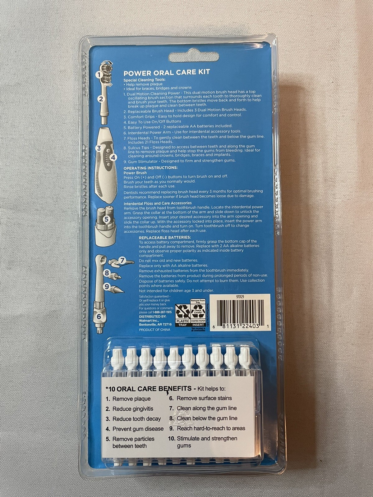 Equate Dual Motion Power Toothbrush Health Power Oral Care Kit Brand