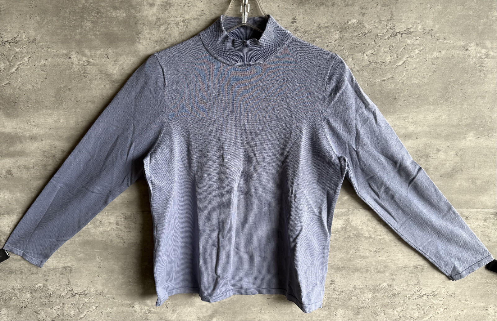 2000s Pendleton Light Gray Blue Mock Neck Long-Sl… - image 1