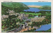 USMA West Point Military Academy Barracks Chapel Train Tunnel Vtg Postcard G49