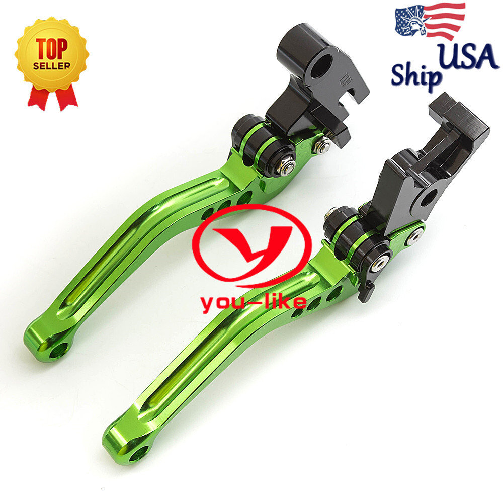 CNC Green Short Brake Clutch Levers For Kawasaki NINJA 650R/ER-6F