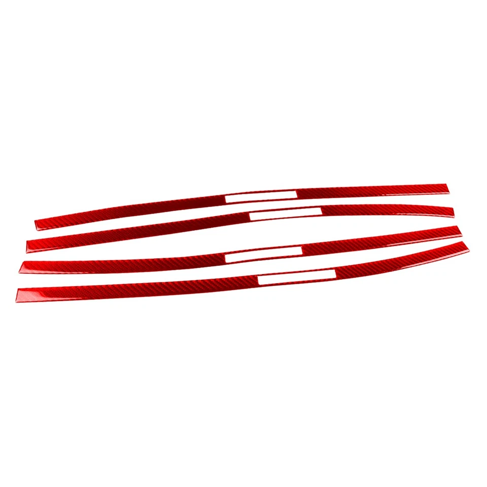 4Pcs Red Carbon Fiber Car Roof Side Cover Trim For BMW 3 Series M3 E90 2005-2012 - Image 2 of 4