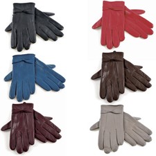 Women Ladies Soft sheepskin 100% Leather Gloves with lining Driving Winter Glove