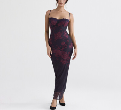 Women Sexy Printed Backless Fishtail Bodycon Long Slip Dress Evening Gowns  | eBay