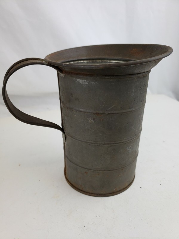 Nice unusual tin tankard ca. 1900