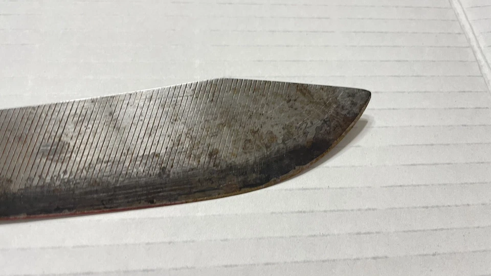 CUCHILLO DE CUBIERTOS CATTARAUGUS VINTAGE 8" SOBRE TODA LA LONGITUD ES DE 12,5 PULGADAS SIN GRIETAS Foto 4 de 4