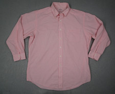 Vintage Brooks Brothers Dress Shirt Mens 16 2 Pink Check Button Up Long Sleeve