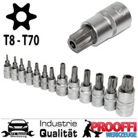 13-Tlg Torx T-Profil Stecknuss SteckschlüSsel T8-T70 FüR Torx Schraube Mit Loch