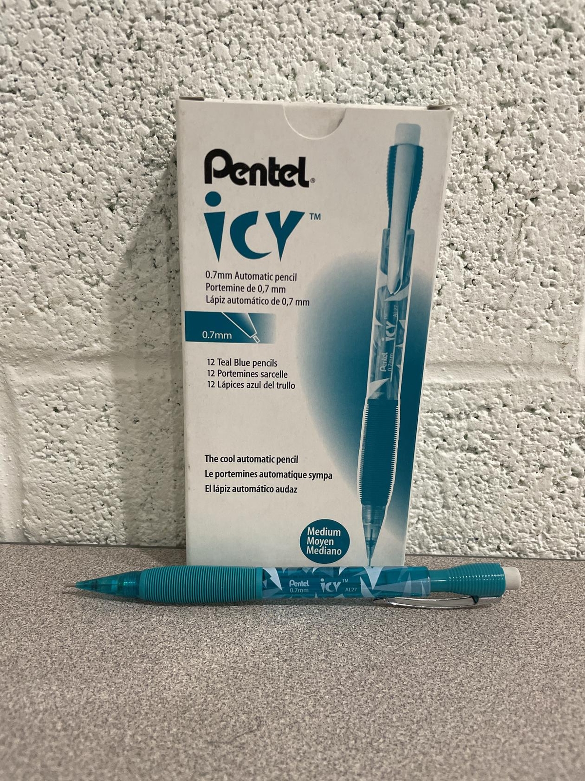 Pentel Icy 0.7mm Automatic TEAL BLUE Pencils Box Of 12 (AL27