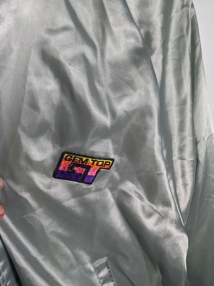 Chaqueta cortavientos vintage GT Gem Top satinado talla L chaqueta abotonada Foto 2 de 4