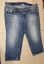 Vigoss Women's Chelsea Denim Capri Jeans Stretch Size 22W
