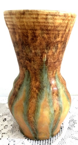 Vintage Drip Ware Vase Orange And Green 6.75 Inches - 第 4/7 張圖片