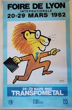 AFFICHE ORIGINALE D'EPOQUE. FOIRE DE LYON INTERNATIONALE. 1982. HERVE MORVAN.