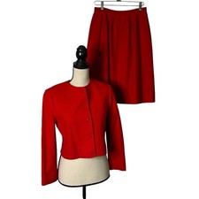 Pendleton Skirt Set Size 8 Petite 100 Virgin Wool Vintage 2 Piece Business