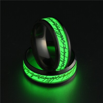The One Ring Elvish Script Ring Glow-in-the-Dark Isildur's Bane Style