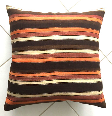 Kilim Cushion Old Anatolia Hand Woven Nomads Brown Old Pillow Cushion Almohada