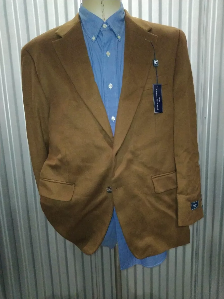 NEW 44R Ralph Lauren Chaps Vicuna Brown Tweed CASHMERE SILK Wool Blazer  Jacket