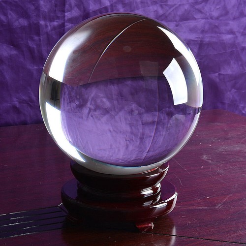 200mm Huge Asian Rare Quartz Clear Magic Crystal Healing Ball Sphere +wood Stand - Picture 2 of 5