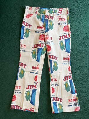 Vintage 1970s Jim Dandy Hominy grits Feed Sack Cotton Canvas Pants