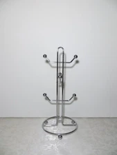 6 Cup Mug Tree Chrome Organizer Rack Stand for Kitchen Counter 15-1/2" Tall