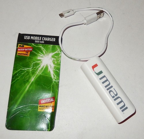QuikVolt, NCAA QuikVolt 1800GS USB Mobile Charger, Miami Hurricanes, NO FUNCTION - Picture 2 of 4