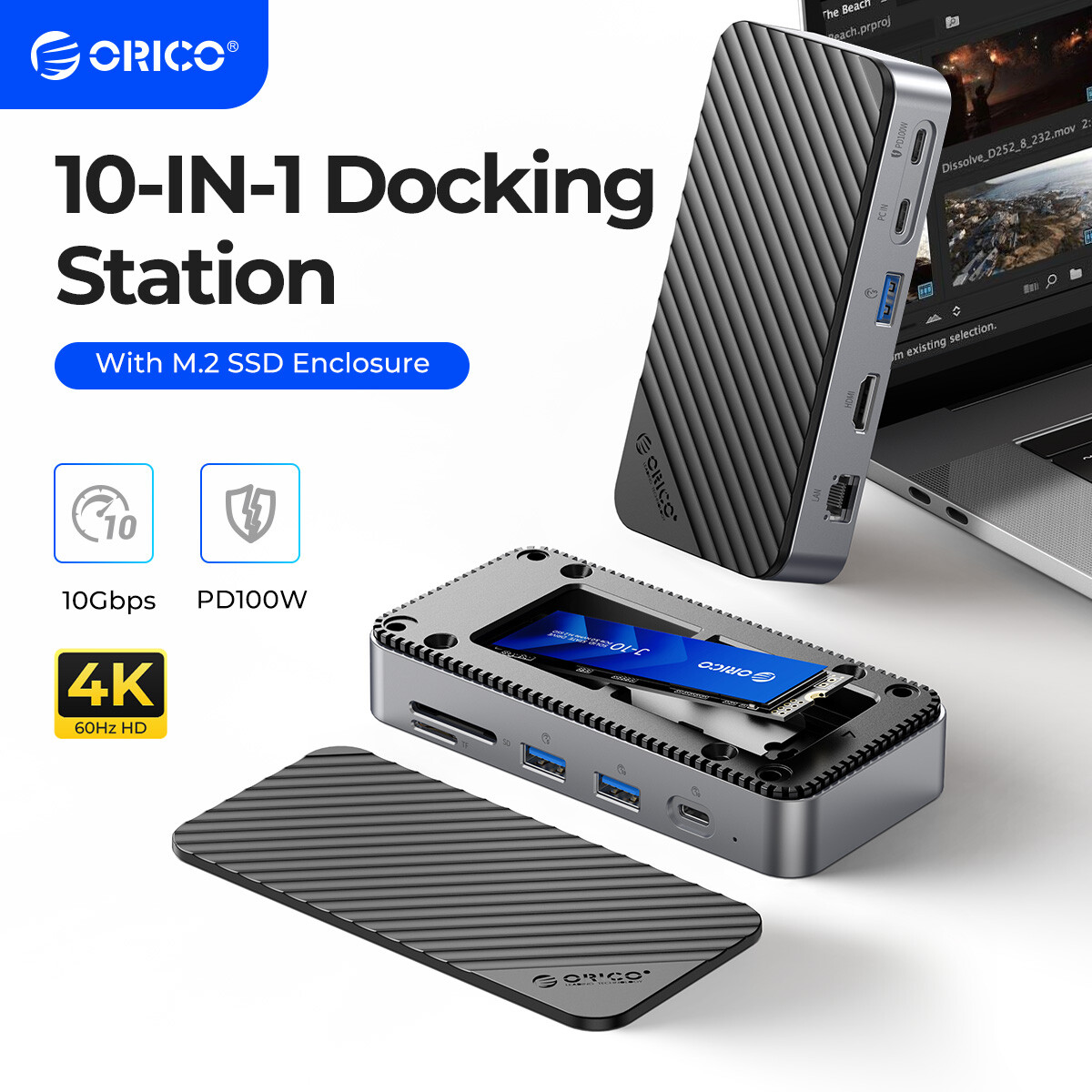 ORICO 10in1 MiniRaid NVMe/SATA SSD 外付ケース Amazon.com: ORICO MiniRaid 10-in-1 Docking Station with Dual-Bay M