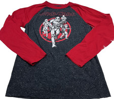 Star Wars Stormtroopers Graphic Long Sleeve T-Shirt Black Red Boys Size 10/12