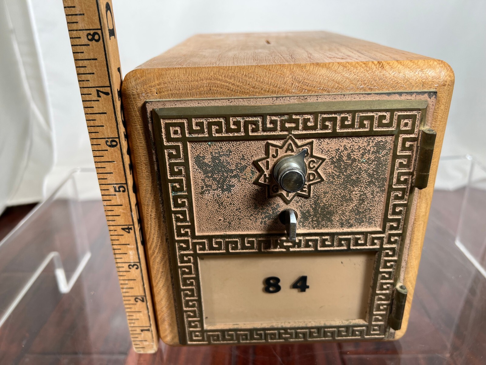 Vintage Post Office Box Door Bank/Gun Safe Red Oak Lock Box Clarkdale