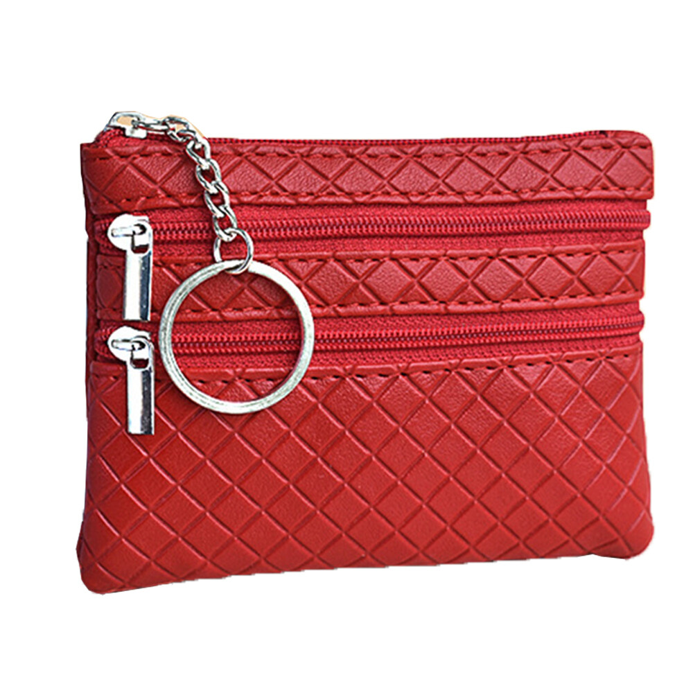 Women Key Ring Leather Mini Purse Coin Small Change Bag Card Wallet