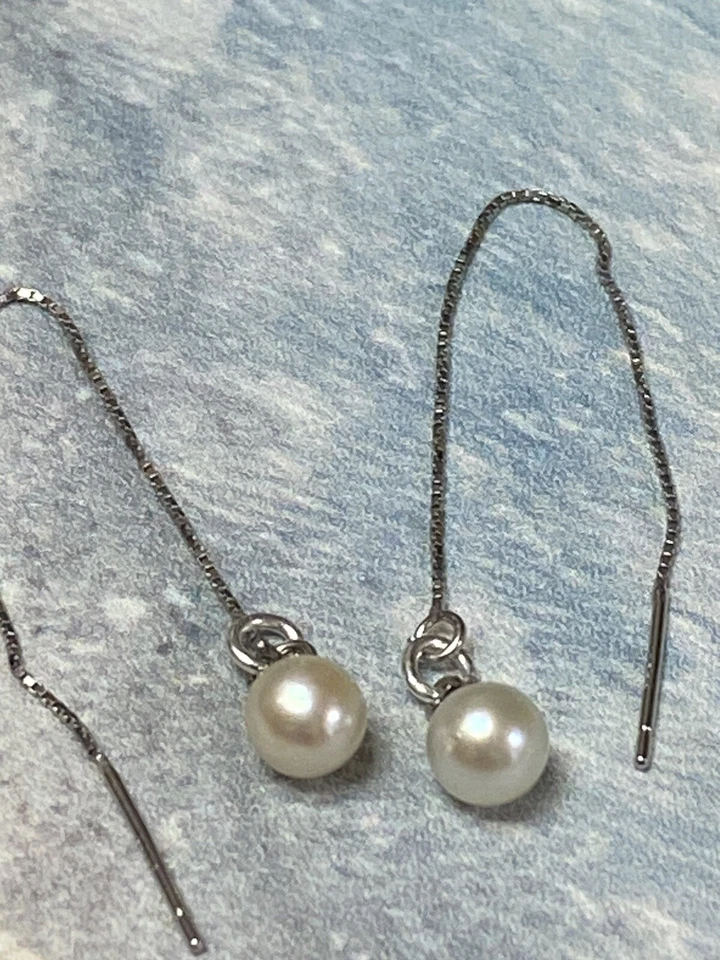 Akoya Pearl Threaders From Repurposed Mikimoto Brooch - Image 3 of 4