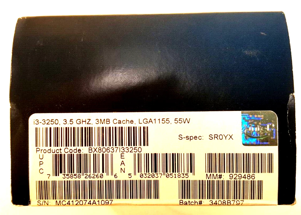Intel Core i3-3250 BX80637I33250 SYROYX Processor 3M Cache,3.50GHz New Open Box - Image 2 of 4