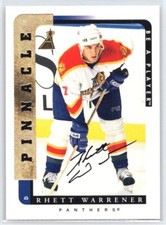 1996 Pinnacle Be a Player Rhett Warrener #138 Auto    Florida Panthers